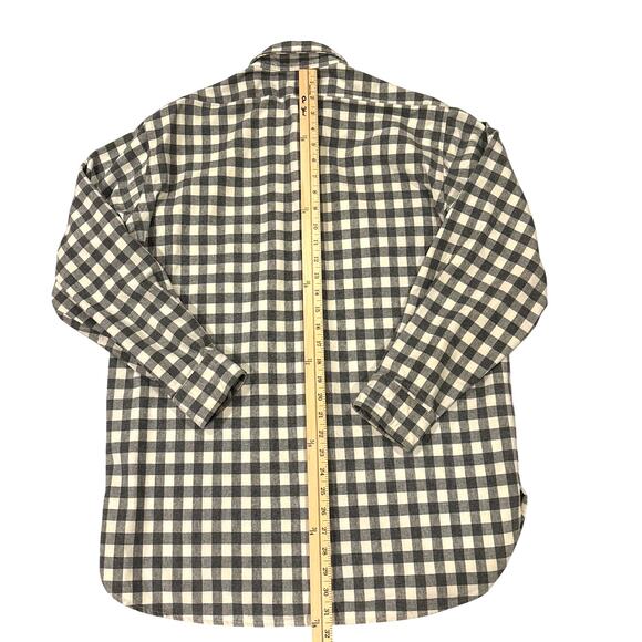 Vtg LL Bean Shirt Men LT 16 Gray Plaid Flannel Chamois Button Up Long Sleeve USA - Picture 6 of 8